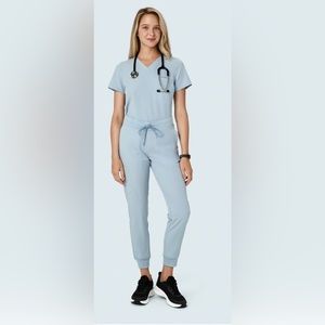 Mandala Powder Blue Scrub Set